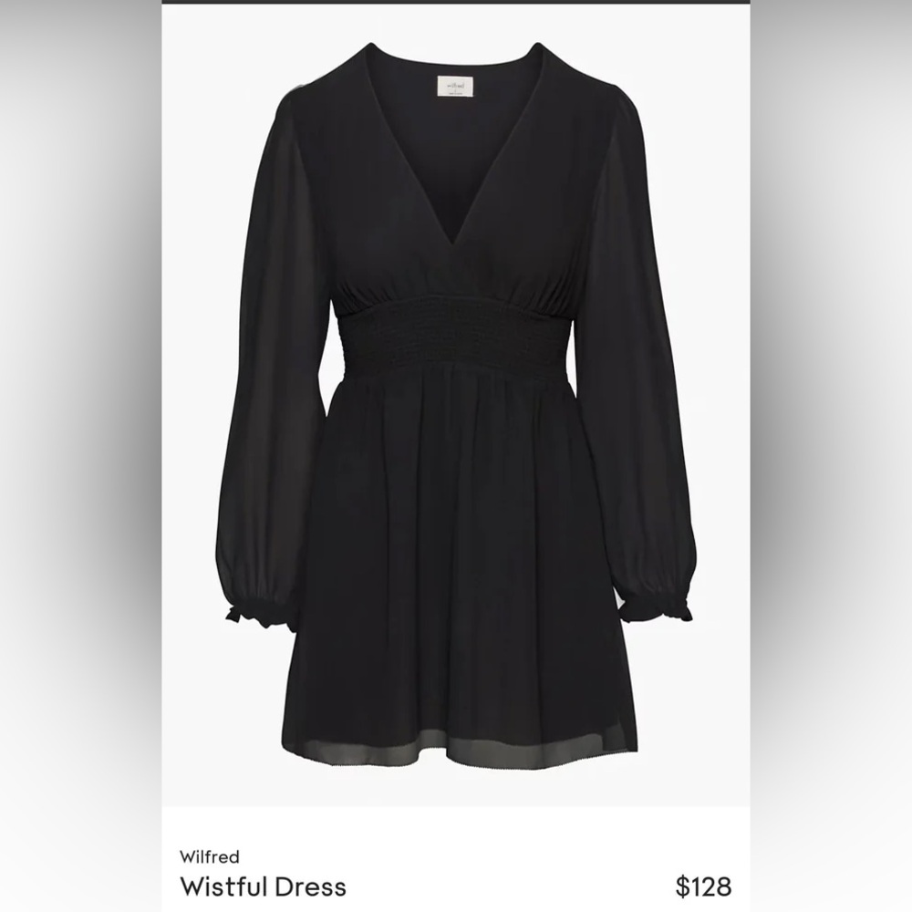 Wilfred Elegant Black Long Sleeve Dress